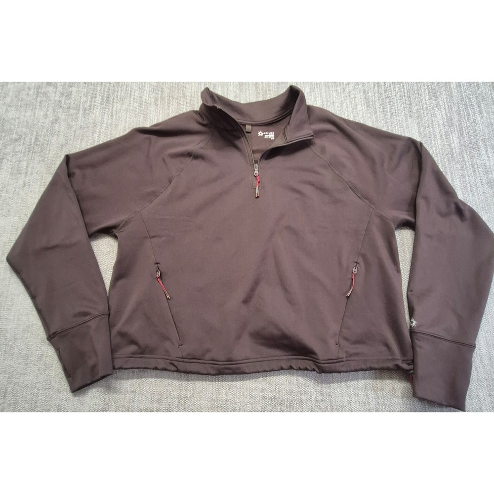 Offline by Aerie Warmup Real Good 1/4 Zip Pullover‎ women's LG Brown Cropped